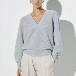 The Reset R Label gray must have v neck sweater